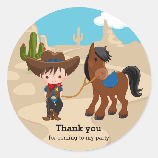 Sticker Rond Cowboy (Devant)