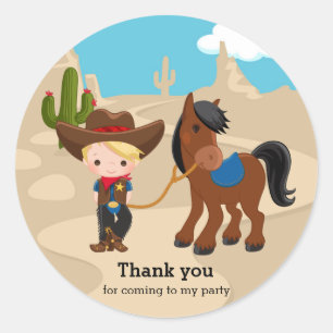 Sticker Rond Cowboy