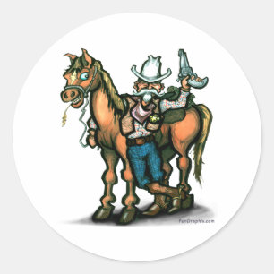 Sticker Rond Cowboy