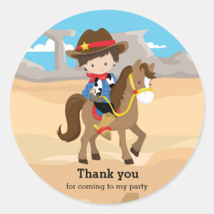 Sticker Rond Cowboy