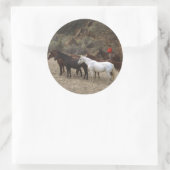 Sticker Rond Cowboy avec troupeau (Sac)