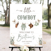 Sticker Rond Cowboy Baby shower Ouest