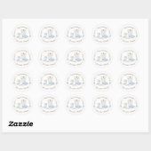 Sticker Rond Cowboy Baby shower Pays Western Blue Boy (Feuille)