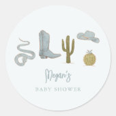 Sticker Rond Cowboy Country Baby shower Favoriser (Devant)
