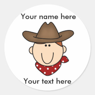 Sticker Rond Cowboy de la personnaliser vous-même