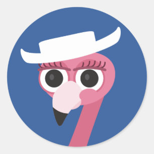Sticker Rond Cowboy du Texas flamingo