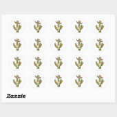Sticker Rond Cowboy En Westen Cactus Idées Cadeaux Yeehaw (Feuille)