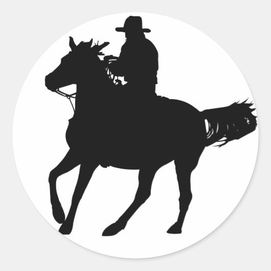 Sticker Rond Cowboy et son cheval (Devant)