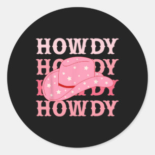 Sticker Rond Cowboy Heart Western Howdy Valentine