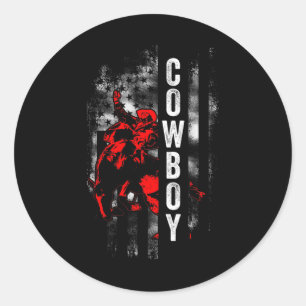 Sticker Rond Cowboy Horse Show Horseck Rider