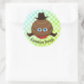 Sticker Rond Cowboy Poop Emoji (Sac)