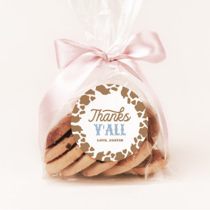 Sticker Rond Cowboy Rodeo Anniversaire Merci