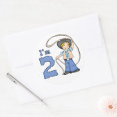Sticker Rond Cowboy Roper 2e anniversaire (Enveloppe)