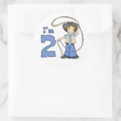 Sticker Rond Cowboy Roper 2e anniversaire (Sac)