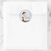 Sticker Rond Cowboy Sur Son Chemin Baby shower (Sac)