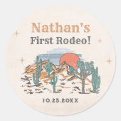 Sticker Rond Cowboy Western Rodeo 1er anniversaire (Devant)
