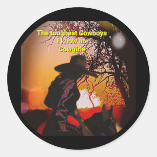 Sticker Rond Cowgirl