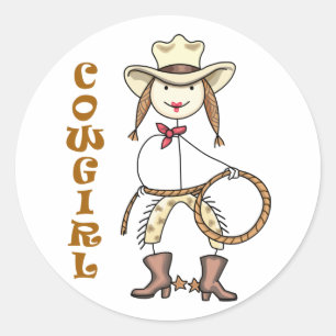 Sticker Rond Cowgirl