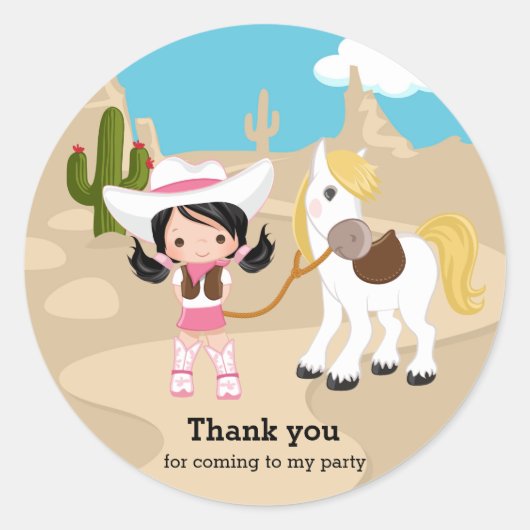 Sticker Rond Cowgirl (Devant)