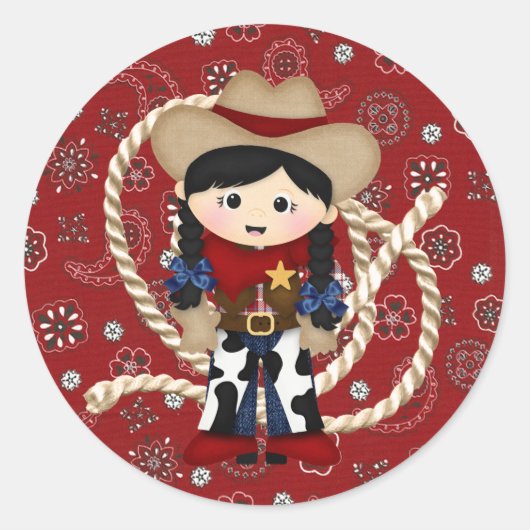 Sticker Rond Cowgirl (Devant)