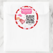 Sticker Rond Cowgirl Bachelorette Venmo QR Code (Sac)