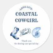 Sticker Rond cowgirl côtière bleue (Devant)