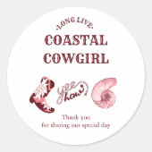 Sticker Rond cowgirl côtière rose (Devant)
