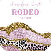 Sticker Rond Cowgirl de Bachelorette disco scintillant, paillet