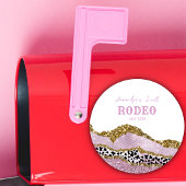 Sticker Rond Cowgirl de Bachelorette disco scintillant, paillet