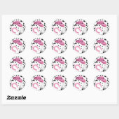 Sticker Rond Cowgirl Disco Rodéo Douche Anniversaire Cupcake (Feuille)