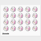 Sticker Rond Cowgirl Disco Rodéo Douche Anniversaire Cupcake (Feuille)