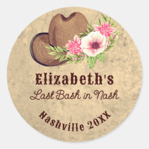 Sticker Rond Cowgirl Enterrement de Vie de Jeune Fille Dernière
