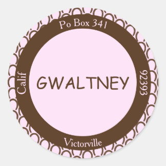 Sticker Rond Cowgirl Horseshoe rose | Sceau d'enveloppe Brown -