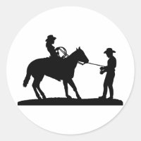 Cowgirl Roping Cowboy