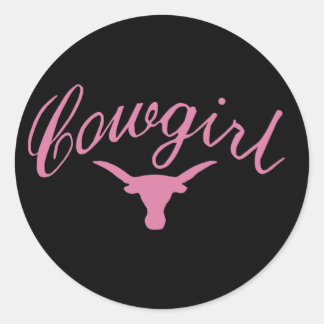 Sticker Rond Cowgirl steer