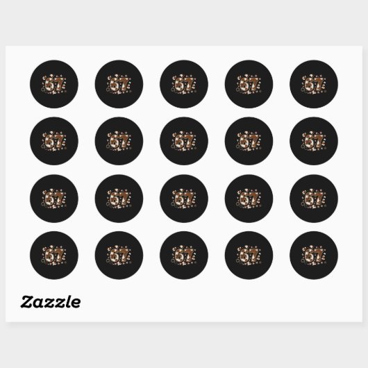 Sticker Rond Cowhide 67 Design  (Feuille)