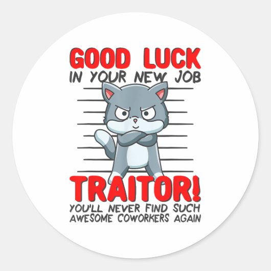 Sticker Rond Coworker Leaving, Quitting Going Away, Job Change; (Devant)