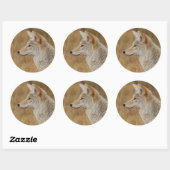 Sticker Rond coyote (Feuille)