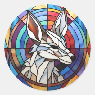 Sticker Rond Coyote en verre doux