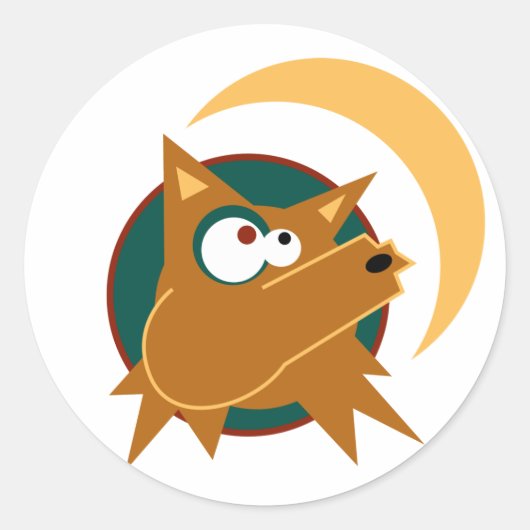 Sticker Rond Coyote Howl (Devant)