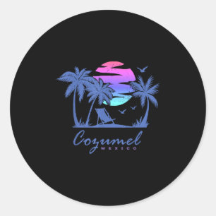 Sticker Rond Cozumel Mexico Beach Vacances Spring Break Honeymo