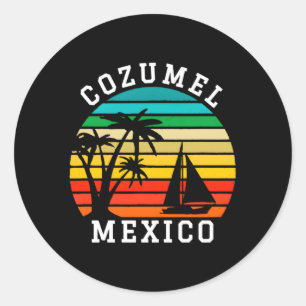 Sticker Rond Cozumel Mexique Famille Vacances