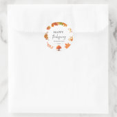 Sticker Rond Cozy Fall Thanksgiving Dinner Party (Sac)