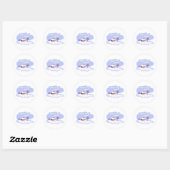 Sticker Rond Cozy Winter Cabin in Snow Frosty Landscape (Feuille)