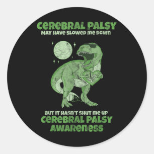 Sticker Rond Cp Cerveau Dommages Cute Dinosaure Enfants Cérébra