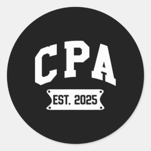 Sticker Rond Cpa Est 2025 Diplômé Comptable Public Certifié