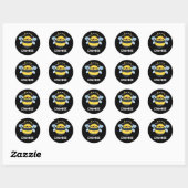 Sticker Rond Cra-bee Funny Crabby Bee Pun Dark BG (Feuille)