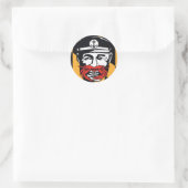 Sticker Rond Crab capitaine du Maryland (Sac)