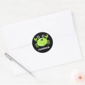 Sticker Rond Crabbage Funky Chou Crabe Pun Dark BG (Enveloppe)