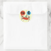 Sticker Rond Crabe 4e anniversaire Tshirts et cadeaux (Sac)